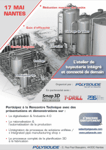 Atelier tuyauterie polysoude smap3d tdrill pbs tig welding orbital