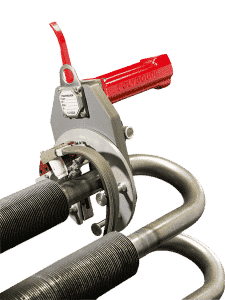 TIG GTAW open weld head MU IV orbital welding equipment on heater