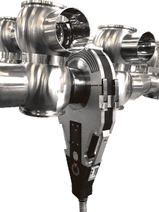 tube to tube TIG GTAW closed weld head MW-170 orbital welding equipment on stainless steel tube diary production line