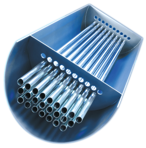 Inside view of tubular stainless steel heat exchanger Polysoude